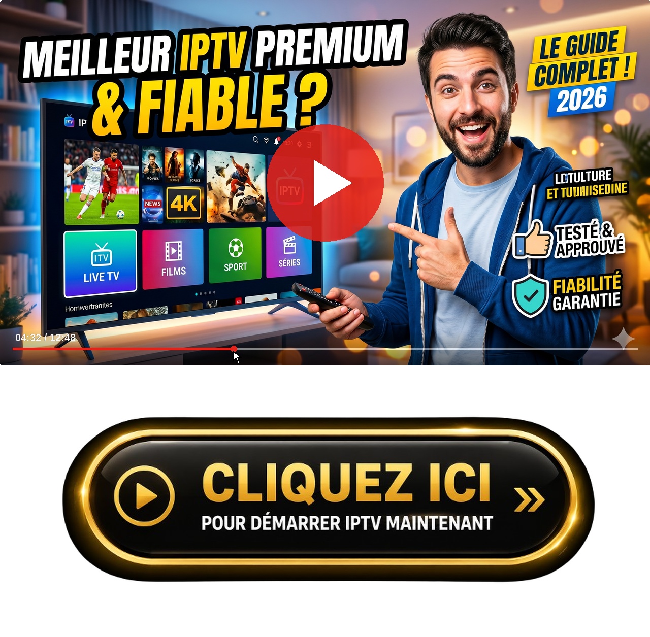 Une vue complète du tableau de bord de Abonnement IPTV Premium en France : Top 5 des Offres Stables en 4K montrant les paramètres de configuration en temps réel